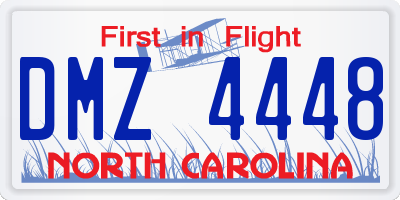 NC license plate DMZ4448