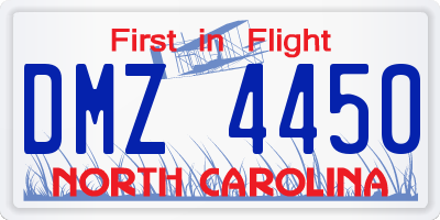 NC license plate DMZ4450