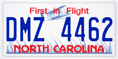 NC license plate DMZ4462