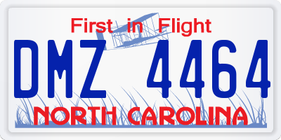 NC license plate DMZ4464