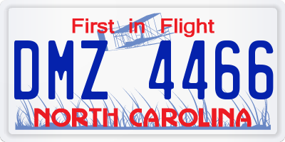 NC license plate DMZ4466