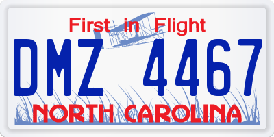 NC license plate DMZ4467
