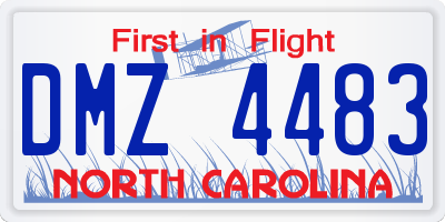 NC license plate DMZ4483