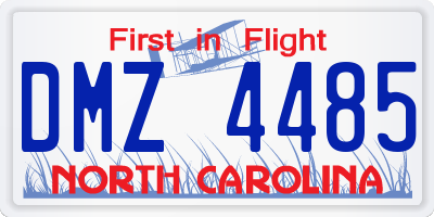 NC license plate DMZ4485