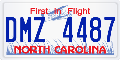 NC license plate DMZ4487