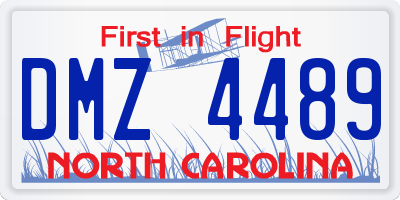 NC license plate DMZ4489