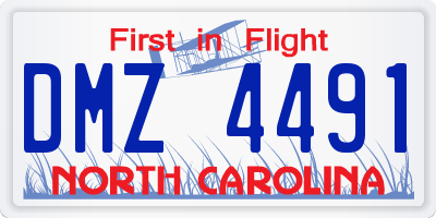 NC license plate DMZ4491