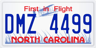 NC license plate DMZ4499