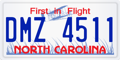 NC license plate DMZ4511