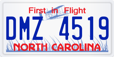 NC license plate DMZ4519