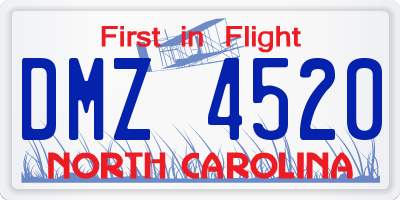 NC license plate DMZ4520