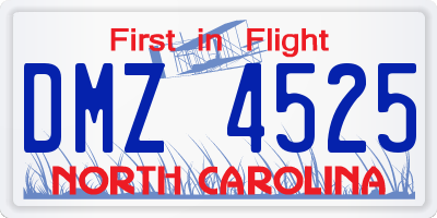 NC license plate DMZ4525