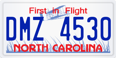 NC license plate DMZ4530