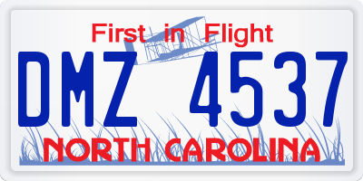 NC license plate DMZ4537