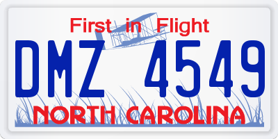 NC license plate DMZ4549