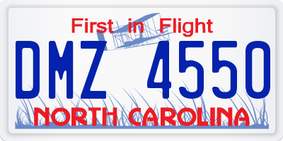 NC license plate DMZ4550