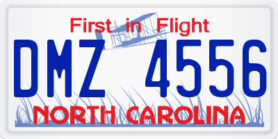 NC license plate DMZ4556