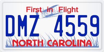NC license plate DMZ4559
