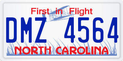 NC license plate DMZ4564