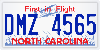 NC license plate DMZ4565