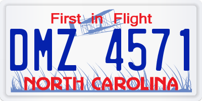 NC license plate DMZ4571