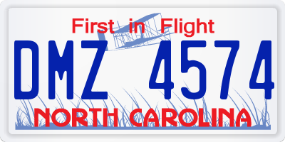 NC license plate DMZ4574