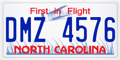 NC license plate DMZ4576