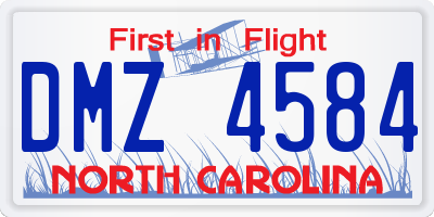 NC license plate DMZ4584