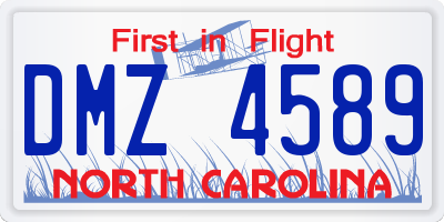 NC license plate DMZ4589