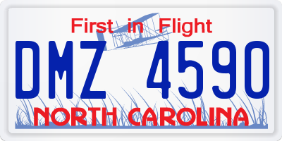 NC license plate DMZ4590