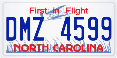 NC license plate DMZ4599
