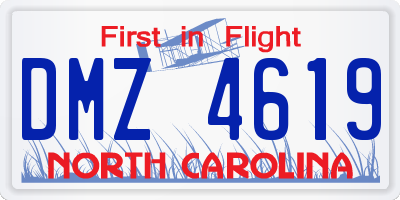 NC license plate DMZ4619