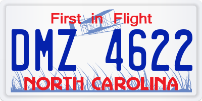 NC license plate DMZ4622