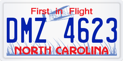 NC license plate DMZ4623