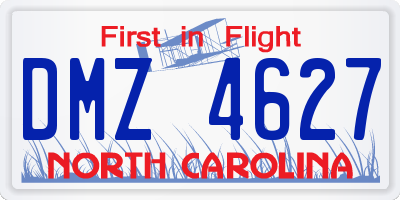 NC license plate DMZ4627