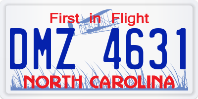 NC license plate DMZ4631