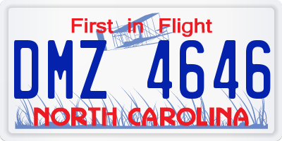 NC license plate DMZ4646