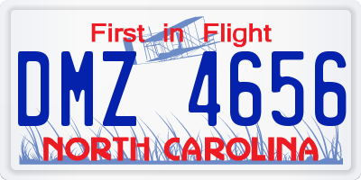 NC license plate DMZ4656