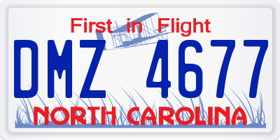 NC license plate DMZ4677