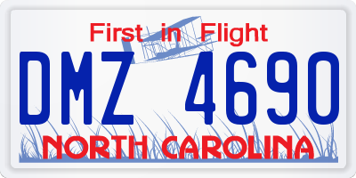 NC license plate DMZ4690