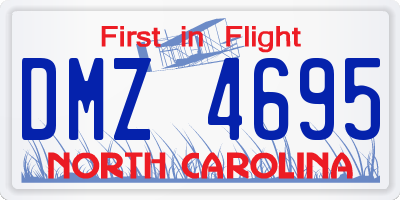 NC license plate DMZ4695