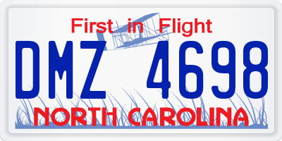 NC license plate DMZ4698