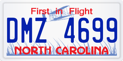 NC license plate DMZ4699