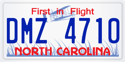 NC license plate DMZ4710