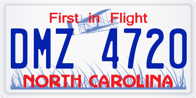 NC license plate DMZ4720