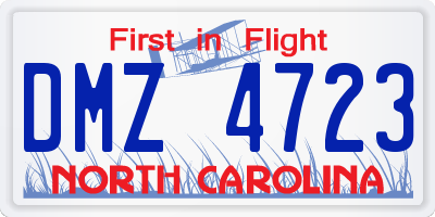 NC license plate DMZ4723
