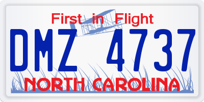 NC license plate DMZ4737