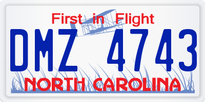 NC license plate DMZ4743