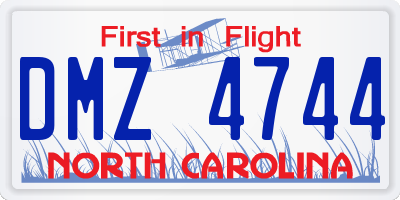 NC license plate DMZ4744