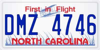 NC license plate DMZ4746